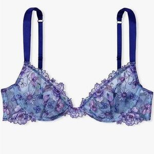 Victoria’s Secret - Midnight Blue - Unlined - Hummingbird Embroidery - Demi Bra